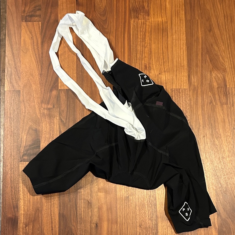 P.S. Black Women's Bike Shorts with White Bib Straps